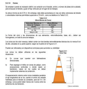 Normativa MOP Conos viales Innovasafe