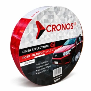 Cinta reflectante rojo y blanco DOT-C2 de 2 pulgadas × 45,7 m