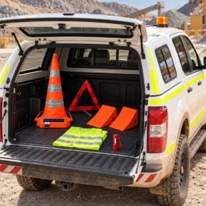 Kit de emergencia nocturno en camioneta de faena